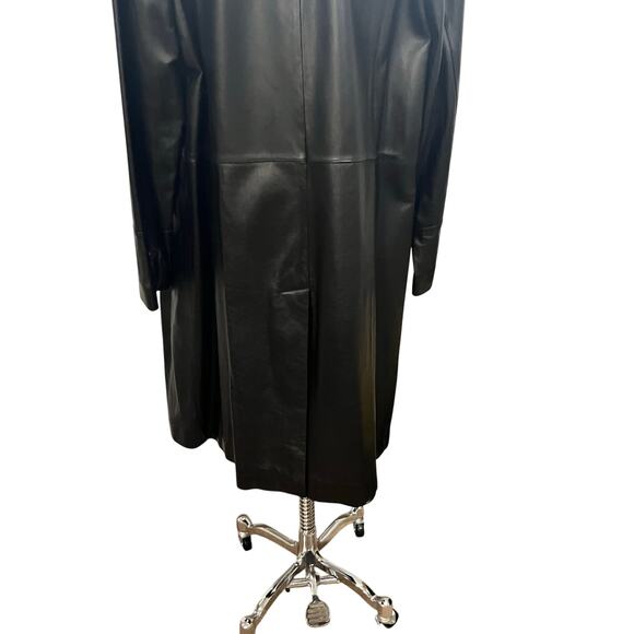 Modern Essentials Black Lambskin
Leather Button Front Mid Length
Coat Jacket xl - Picture 11 of 11